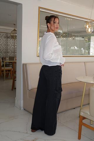 Calça pantalona cargo
